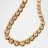Yellow Gold Graduated Diamond Buttercup Tennis Necklace