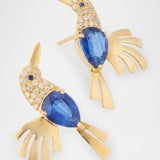 Diamond Kyanite Hummingbird Earrings
