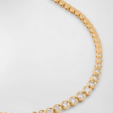 Graduated Bezel Diamond Disc Chain Necklace